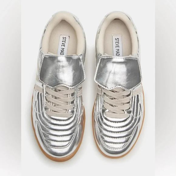 NWOB Steve Madden Silver Madrid Sneakers - Picture 5 of 14